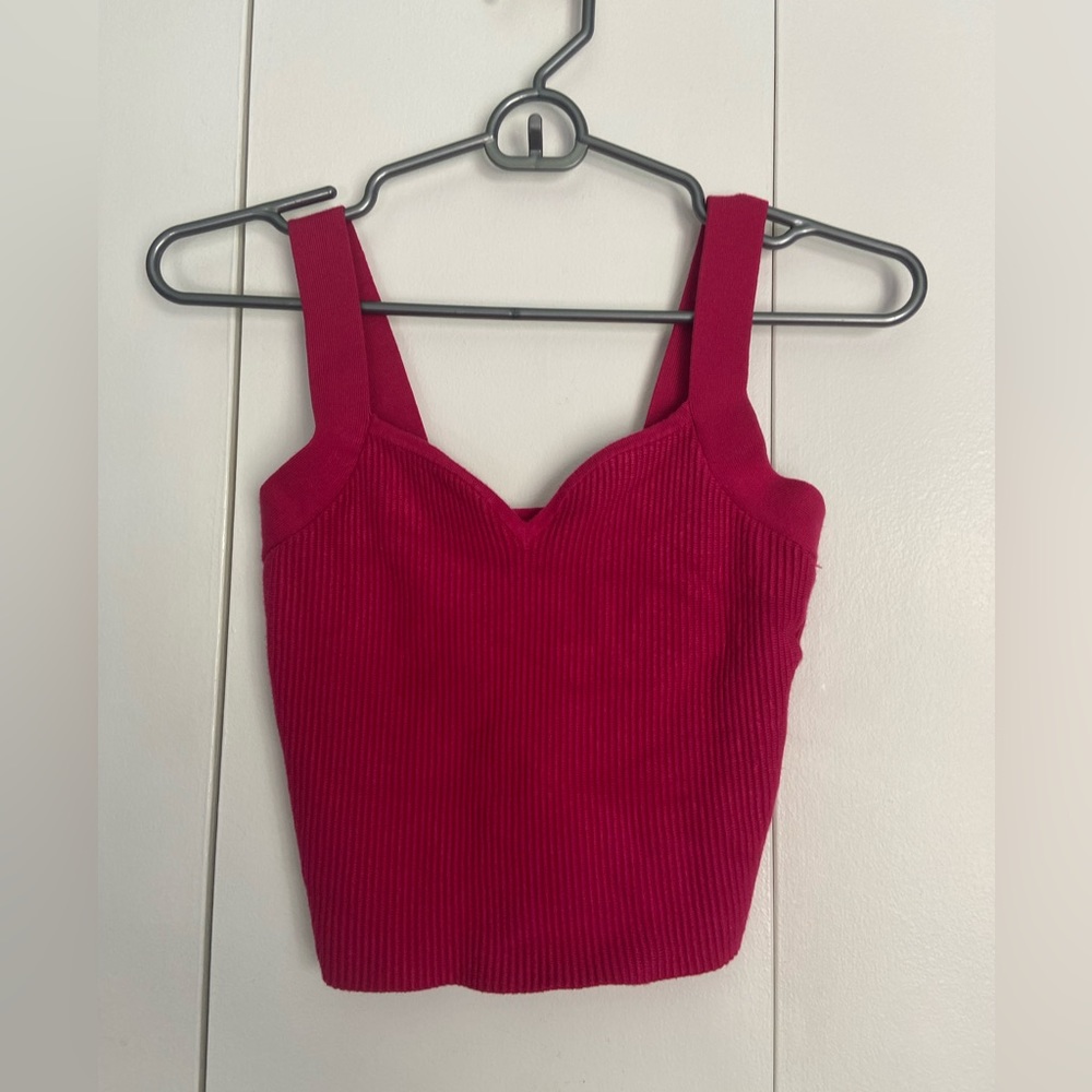 Bright pink Abercrombie ottoman knit tank